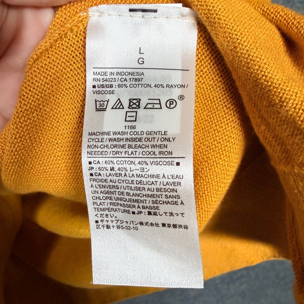 Banana Republic Womens Size Large Sweater Mustard  Yellow Cotton Blend  Forever - Picture 5 of 7